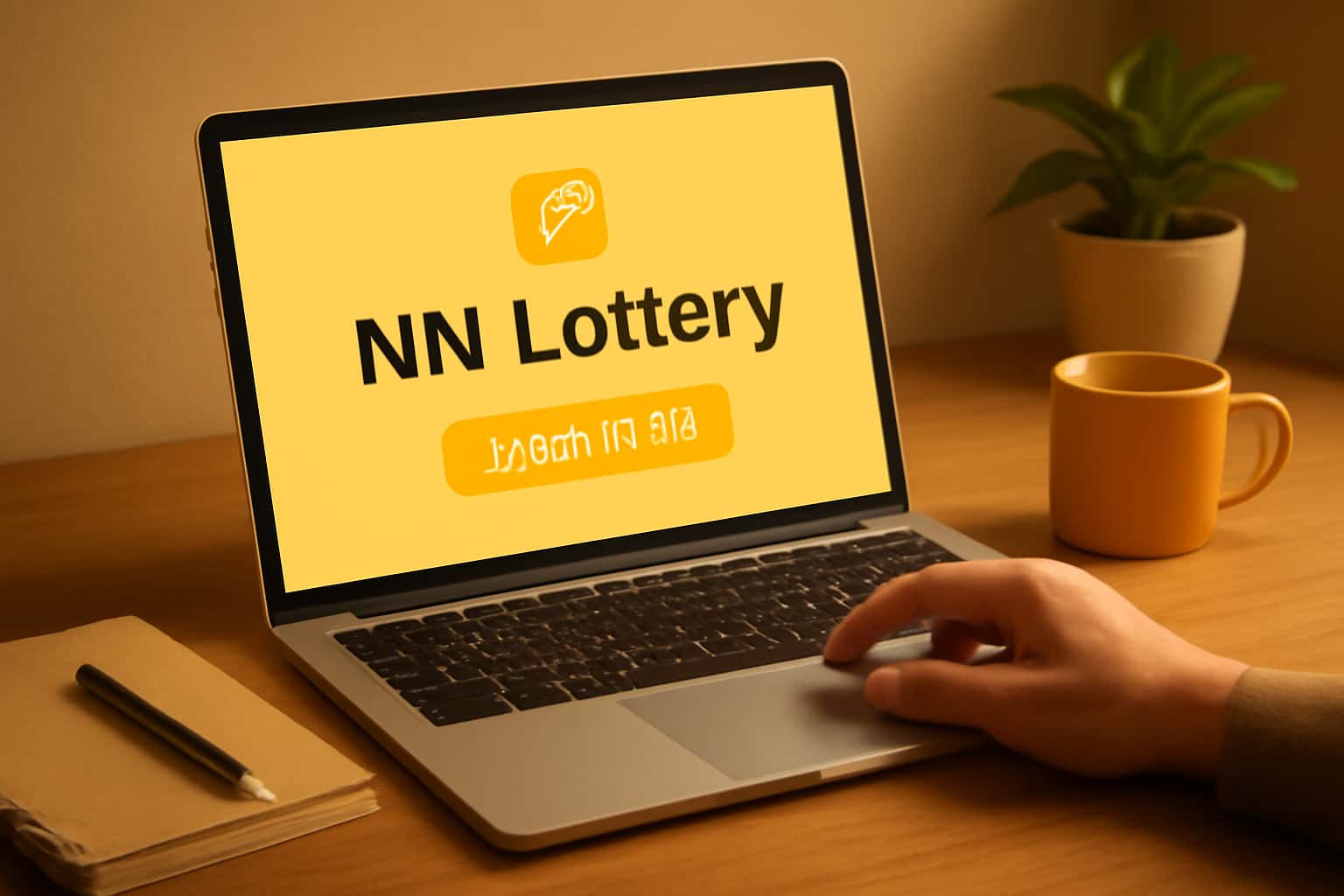 Illustration showing the NN Lottery Download process with clear signage.