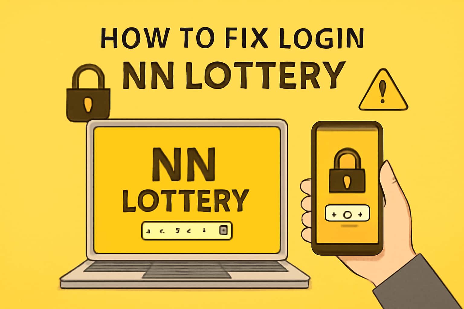 An informative visual regarding fixing login issues for the NN Lottery.