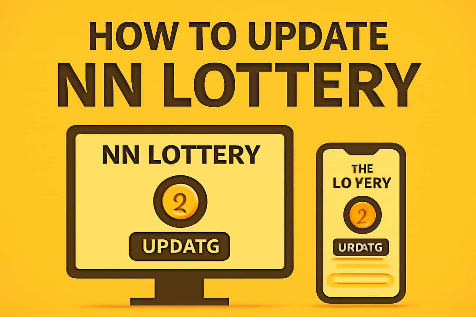 An informative scene illustrating the update process for the NN Lottery app.