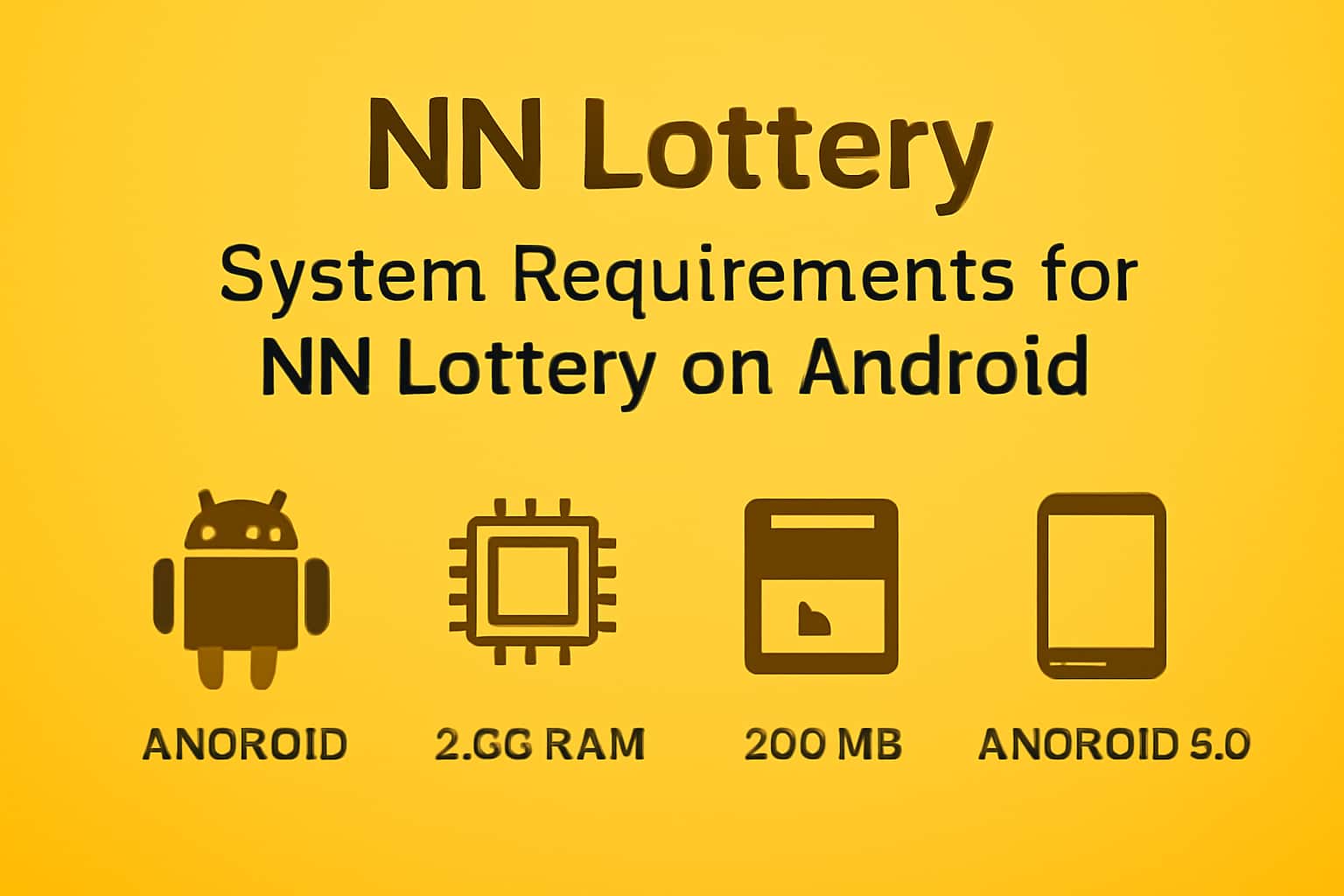 A visual representation of system requirements for NN Lottery on Android.