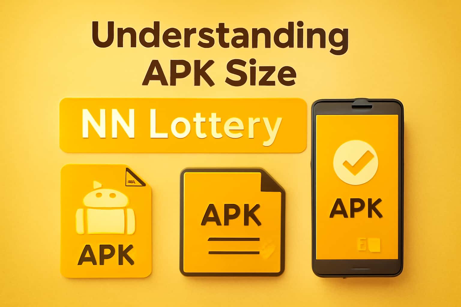 An informative graphic illustrating the NN Lottery APK Size concept.