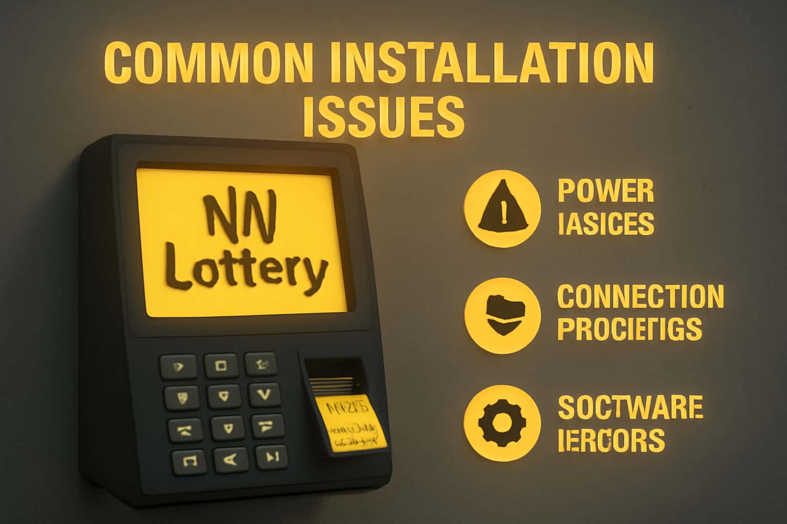 An informative visual representation illustrating common installation issues for the NN Lottery app.