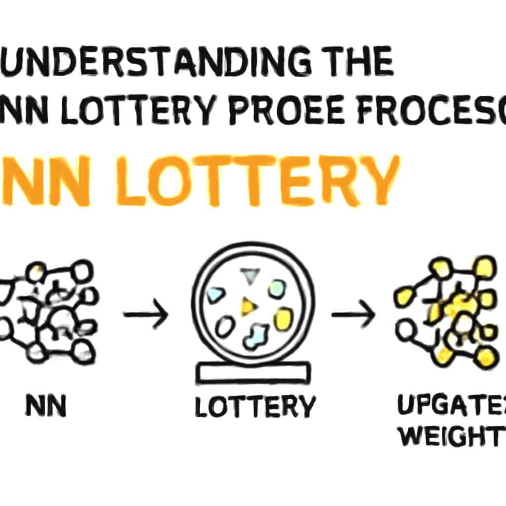 An illustration outlining the steps for the NN Lottery update process.