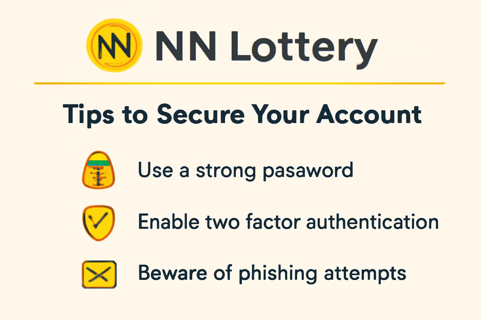 An informative visual on securing NN Lottery account.