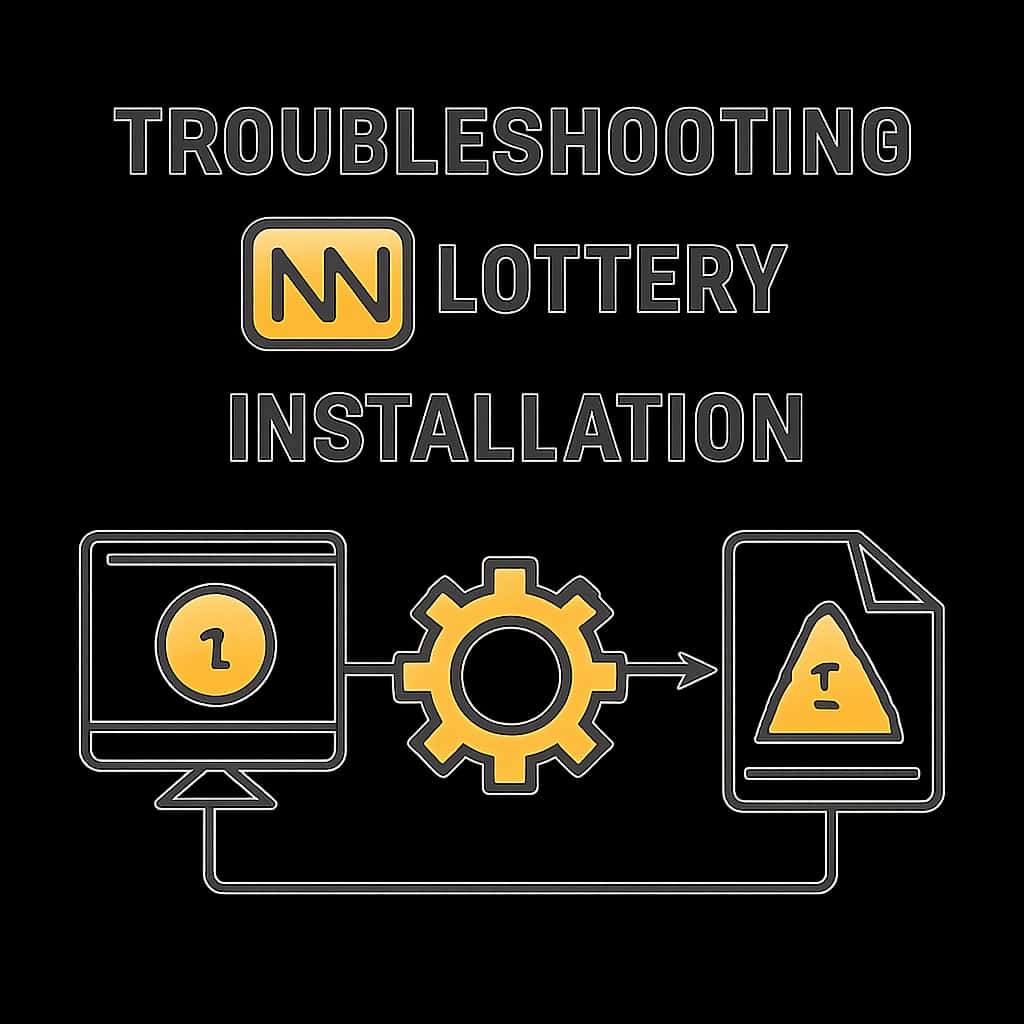 Diagram illustrating steps to troubleshoot NN Lottery installation.