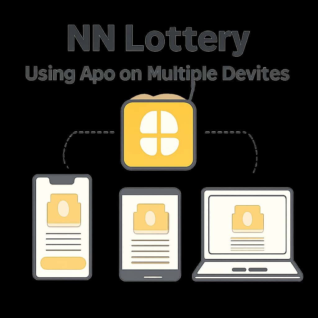 Diagram illustrating device compatibility for the NN Lottery app.